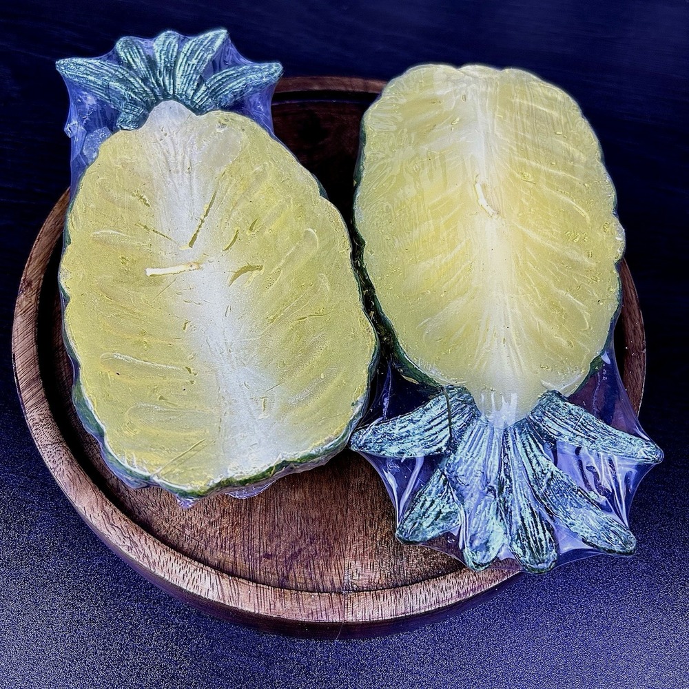 Pineapple Candles Tropical Decor Pair,‎ 7 Inch Realistic Candles